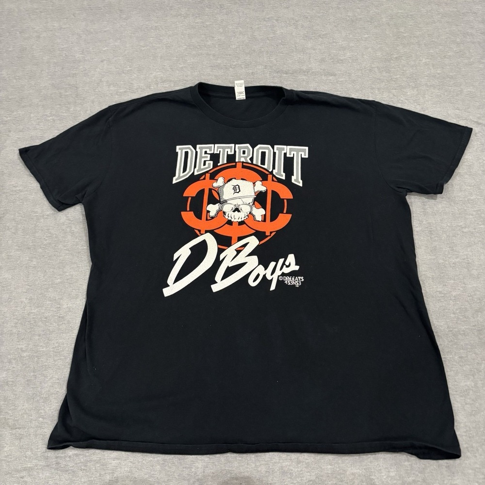 Detroit D Boys Skull Graphic Tee 2XL Bootleg Hip Hop 2000s Dollar Cent Anvil